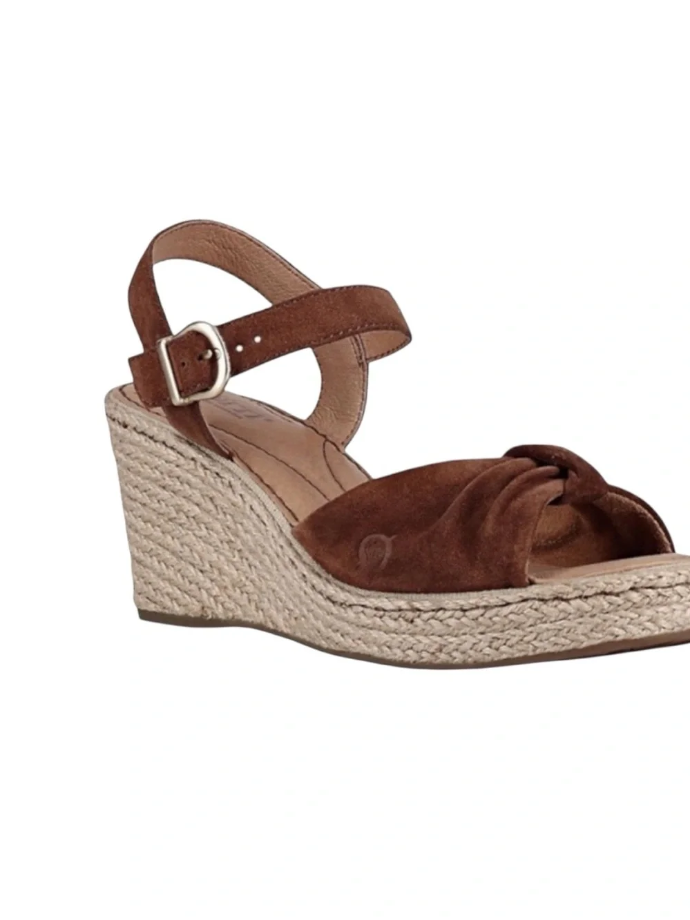 Born Ladue Brown Suede Leather Espadrille Wedge Sandals Size 8
